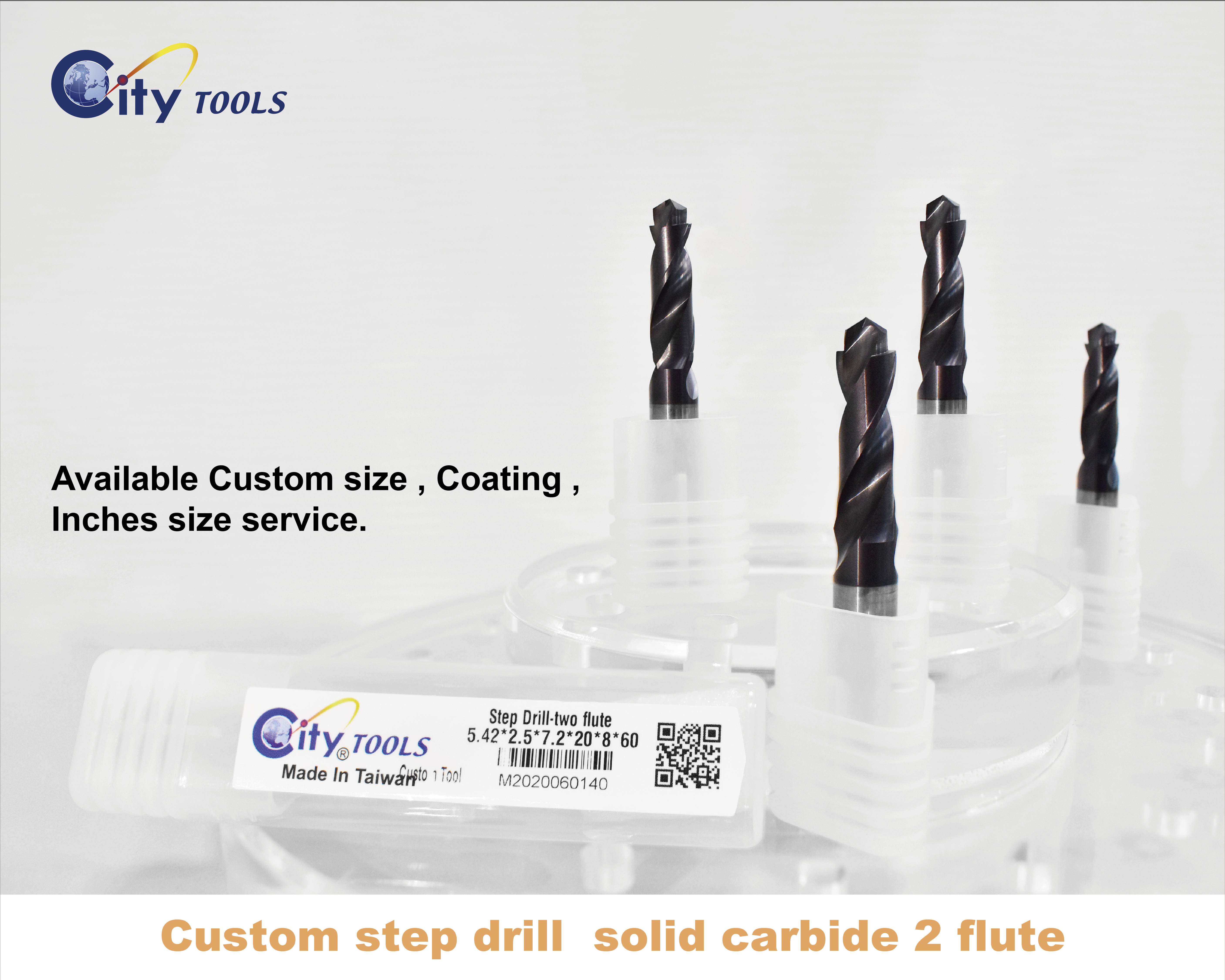 2 Flute Solid Carbide Custom Step Drill